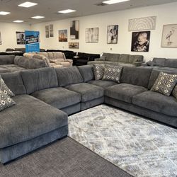 Dark Gray XL Sofa Sectional Set - Free Delivery Promo 