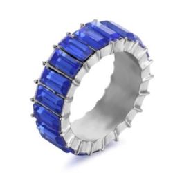 Colorful Rainbow Zircon Wide Rings for Women 8