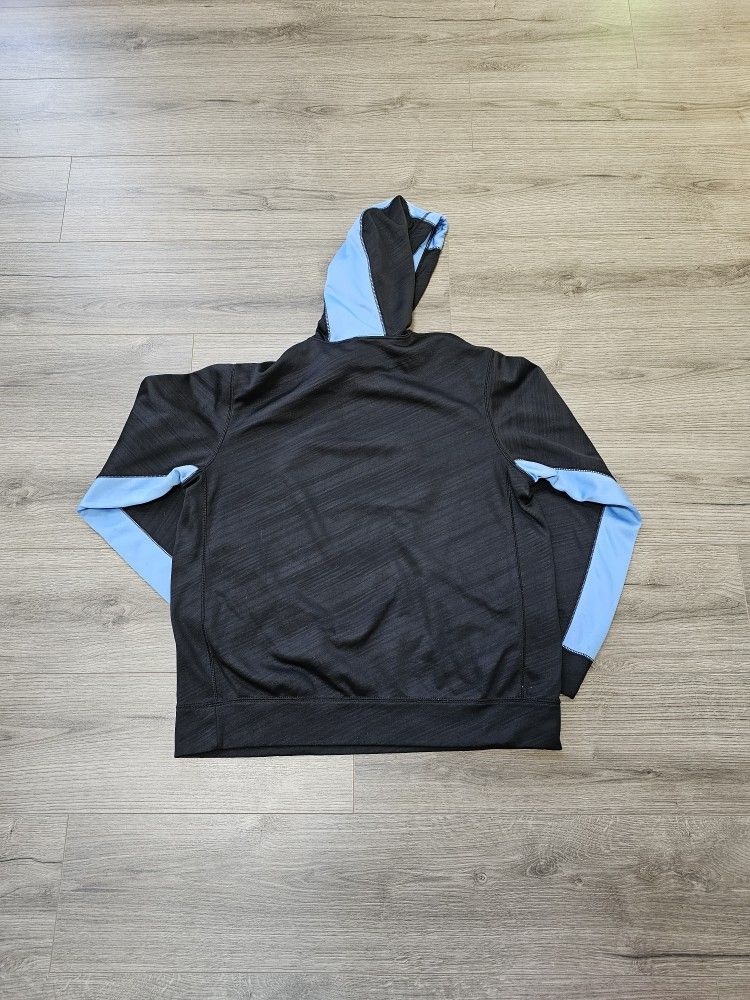 Nike North Carolina Tar Heels Therma-Fit Hoodie Black Blue Mens Large
