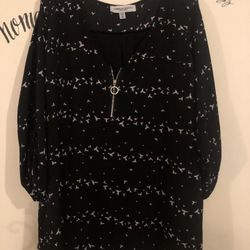 3x Black With Birds Design Top