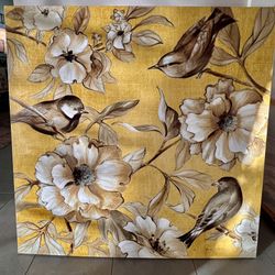 Canvas -Bright Yellow Birds- 36x36