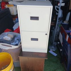 Two Drawer Metal Filing Cabinet.