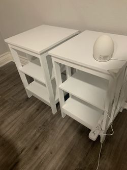 White Nightstands Set of 2