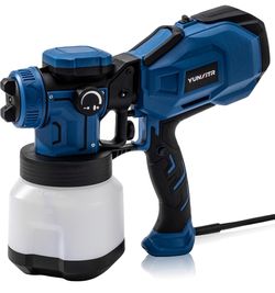 1200W HVLP Paint Sprayer, High Efficiency Electric Spray Paint Gun with 6 Nozzles, Variable Patterns, 40.58oz Detachable Container, Easy to Clean for 