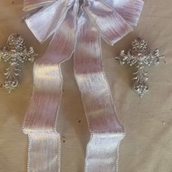 Christmas Bow/ Cross/ Moño De Navidad / Cruz 