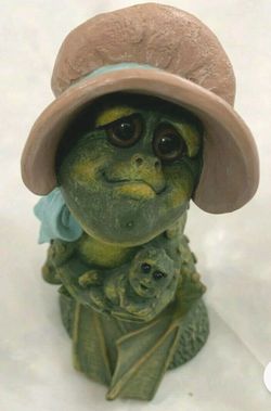 Whimsical Mother Frog & Baby 
