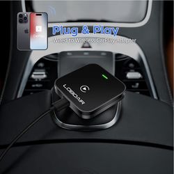 Automatic CarPlay Adapter Converts Wired to Wireless Fits Cars from 2015, iOS 10+,Black