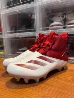 adidas Adizero Chaos White Team Power Red IF5119 Football Cleats Men’s Sz 9 NWOB