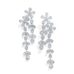 DRIPPING FLOWERS EARRINGS Absolutely stunning pair of "Dripping Flowers" Earrings set with 494 diamonds weighing 7.00 carats total weight, F/G color, 