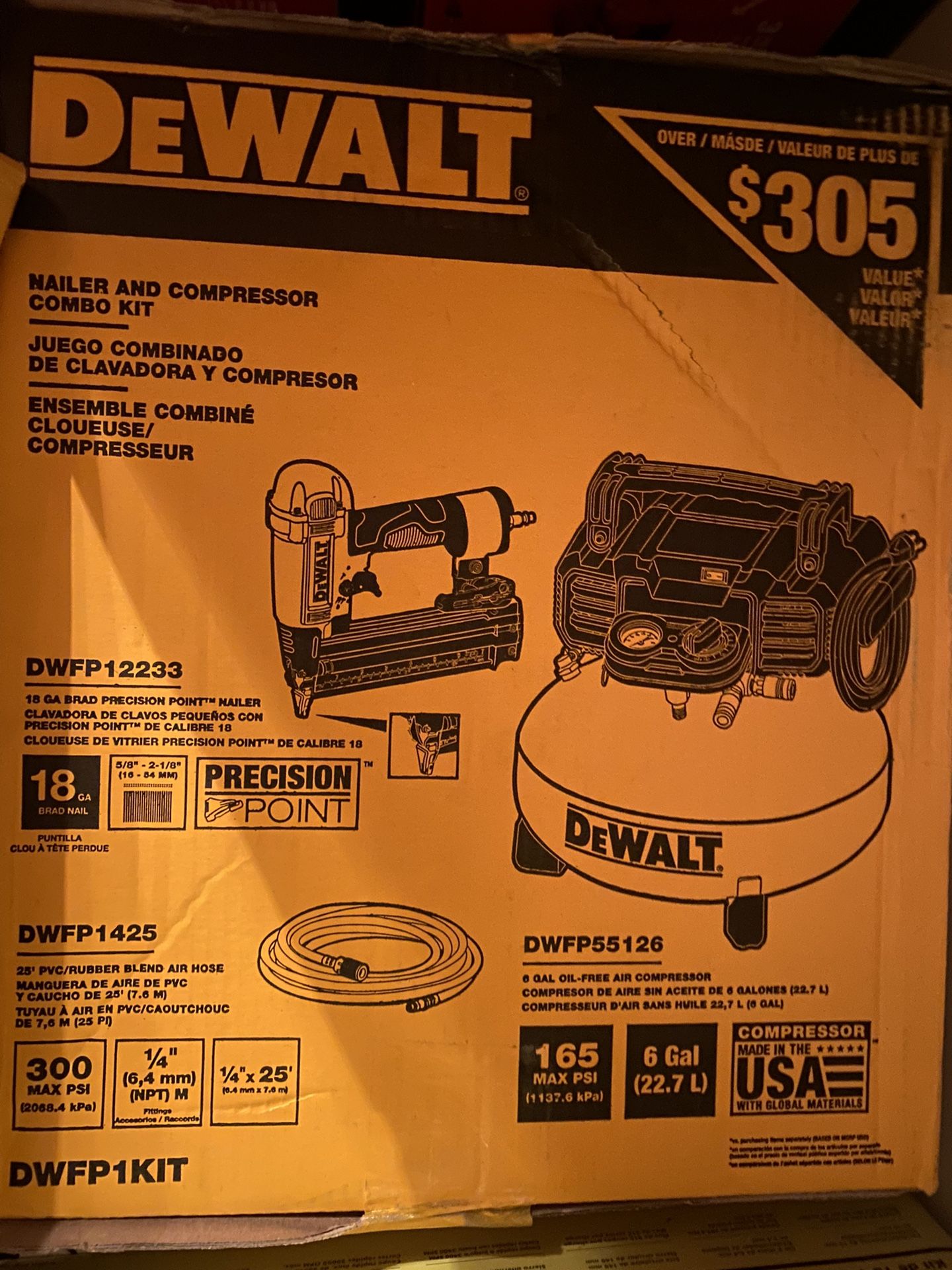 Dewalt Nailer And Compressor Combo Kit 