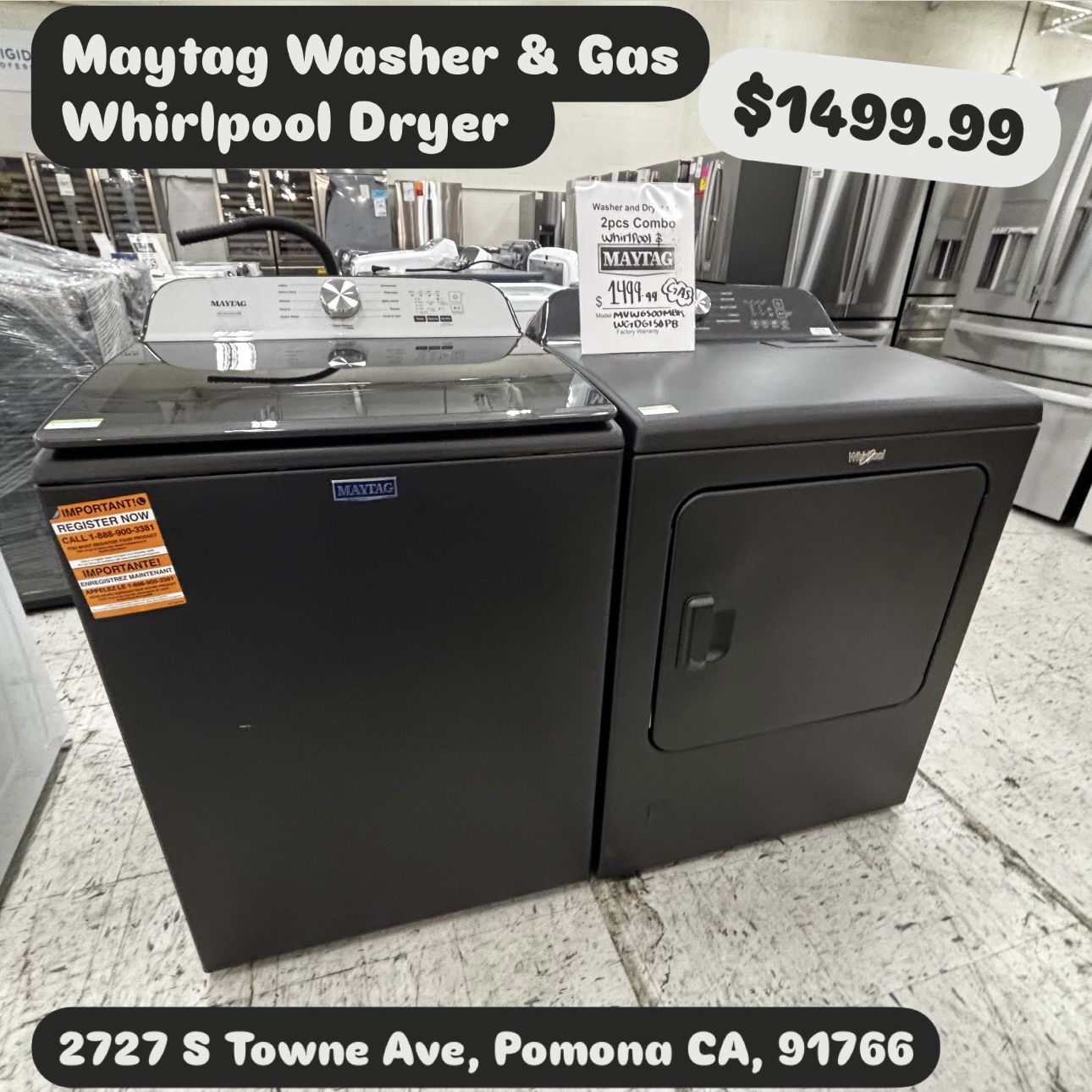 Maytag Washer And Gas Whirlpool Dryer