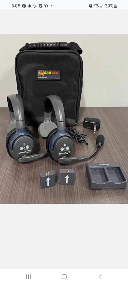 Eartec UL2S UltraLITE HD Full Duplex Wireless Headset System for 2 Users