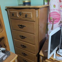 Tall Stand Up Dresser And  Matching Hutch