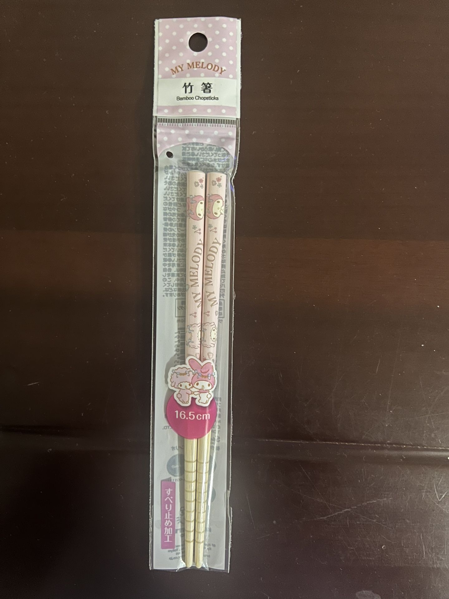 Sanrio Bonbonribbon Purple bamboo Chopsticks 6.5 In Or 16.5 Cm