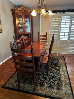 Antique cherry wood dining room set