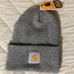 Carhartt NWT Knit Cuffed Beanie Hat Cap Double Layer Warm Gray One Size
