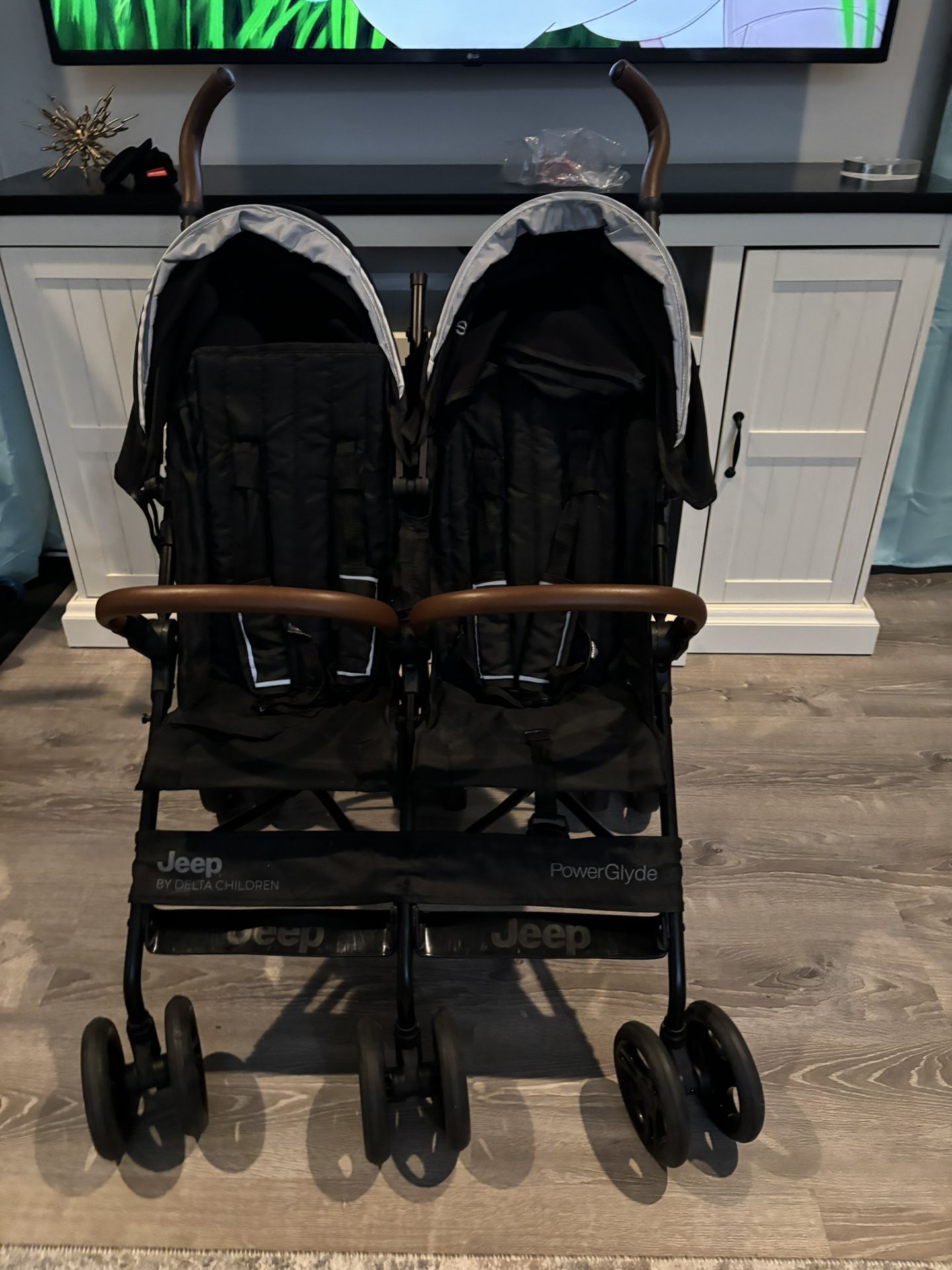 Jeep PowerGlyde Plus Side x Side Double Stroller by Delta Children