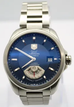 TAG Heuer Grand Carrera Calibre 6 Blue Dial Stainless Steel Bracelet (WAV511J)
