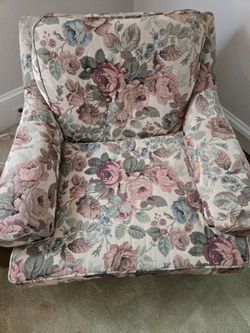 Floral Upholstered Armchair