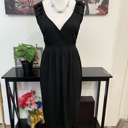 Ann Taylor Loft Women’s Dress Size L Sleeveless V Neck Elastic Waist  Pullover
