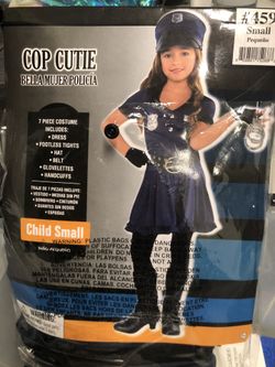 Girls kids police Halloween costume cop cute