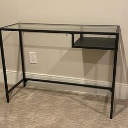 IKEA VITTSJO Console/Laptop Table Black Metal Base With Removable Glass Top 39.5"x14"x29"