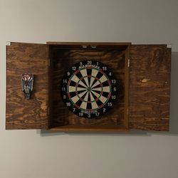 Custom Built Wooden Dartboard Cabinet! 