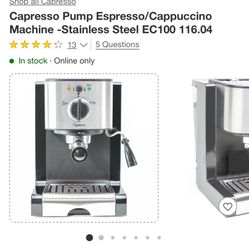 Capresso Pump Espresso/Cappuccino Machine -Stainless Steel EC100 116.04