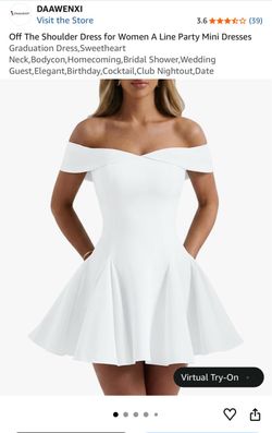 White Off-Shoulder Mini Dress NEW SIZE LARGE