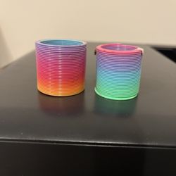 Two Plastic Colorful Spring Coils One Has 32 Coils And Measures 1.325” The Other 30 Coils 1.207”