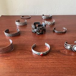 Silver Bracelets / Cuff Lot 0.925 Silver Native / Madein Mexico
