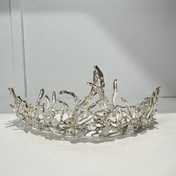 Tiara  Crystal Silver Tiara Crown ice Queen princess winter bridal gift prom birthday