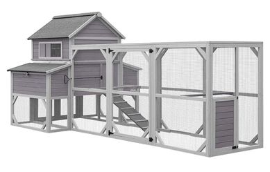 Aivituvin Chicken Coop Extra Large Chicken House 55ft2 for 10- 15 Chickens Outdoor Wooden Hen House