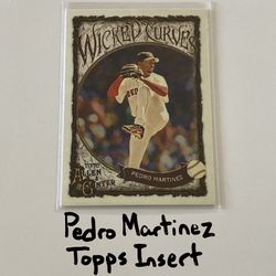 Pedro Martinez Boston Red Sox Hall of Fame Pitcher Topps Short Print Insert Card. 