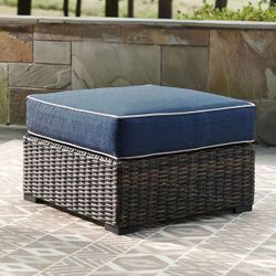 Grasson Lane Outdoor Ottoman with Cushion 20″H x 28.25″W x 28.25″D