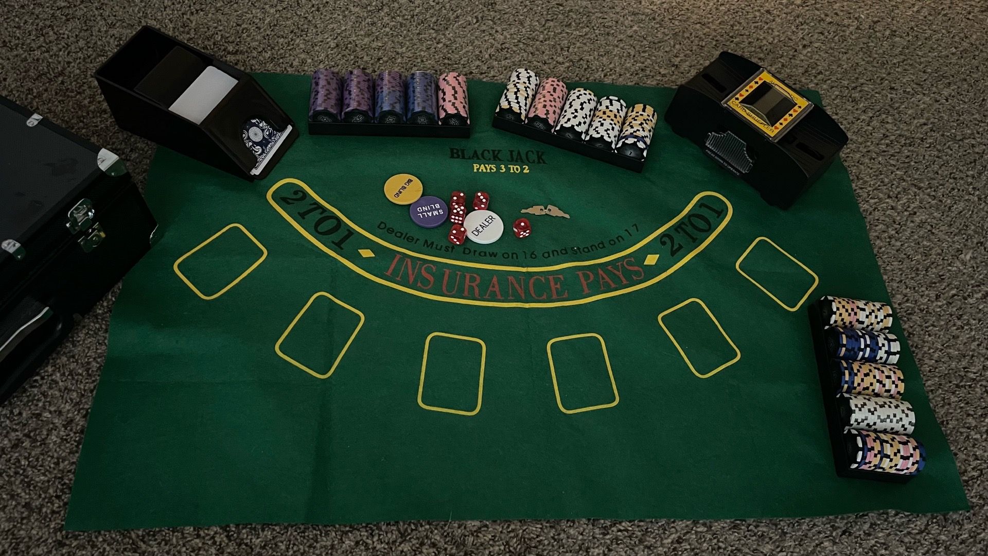 Blackjack poker casino set