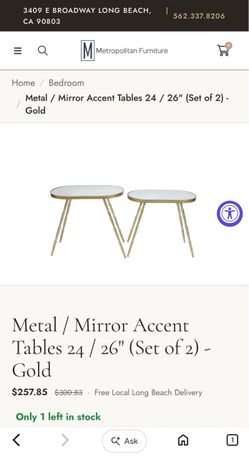 Mirror Accent tables 24”/26”