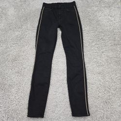 Mother High Waisted Looker Jeans Womens 25 Not Guilty One Liner Black Skinny 