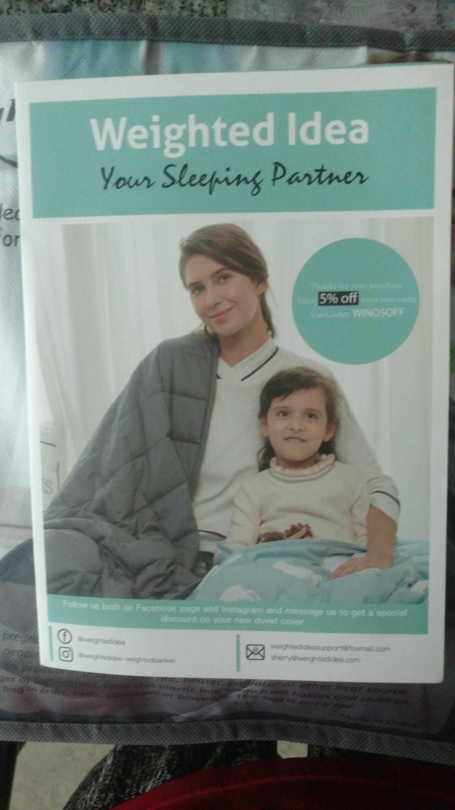 48x78 Weighted 15 pound Lap Twin Blanket Grey 100% Cotton