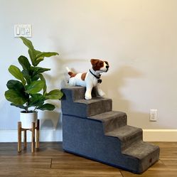 Dog Cat Stairs, 5-Steps for Pet, 25”H, Pet Steps Small or Medium Dogs and Cats, Non-Slip Balanced Dog Indoor Ramp, Grey | Like New! (eBay $104)