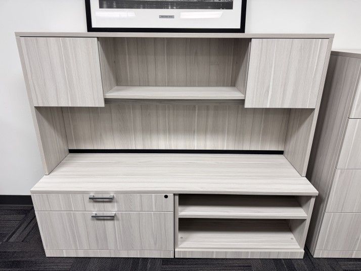 New - Credenza With Hutch And Storage