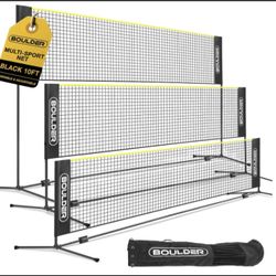 Boulder 10' Portable Badminton & Pickleball Net – Adjustable & Foldable