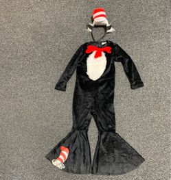 Dr Seuss Cat in the Hat size 3T/4T costume with headband - in very good condition but headband has minor imperfection missing material