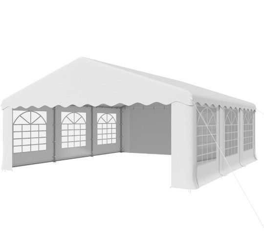 20' x 20' Canopy Party Tent & Carport - Heavy Duty Outdoor Wedding Gazebo with 4 Sand Bags, Event Shelter Canopy for Outdoor Event, Wedding, Birthday