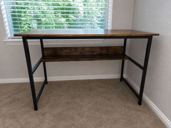 Desk and lamp