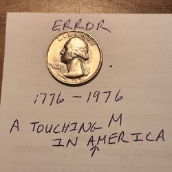 1976 Bicentenial Quarter Error 