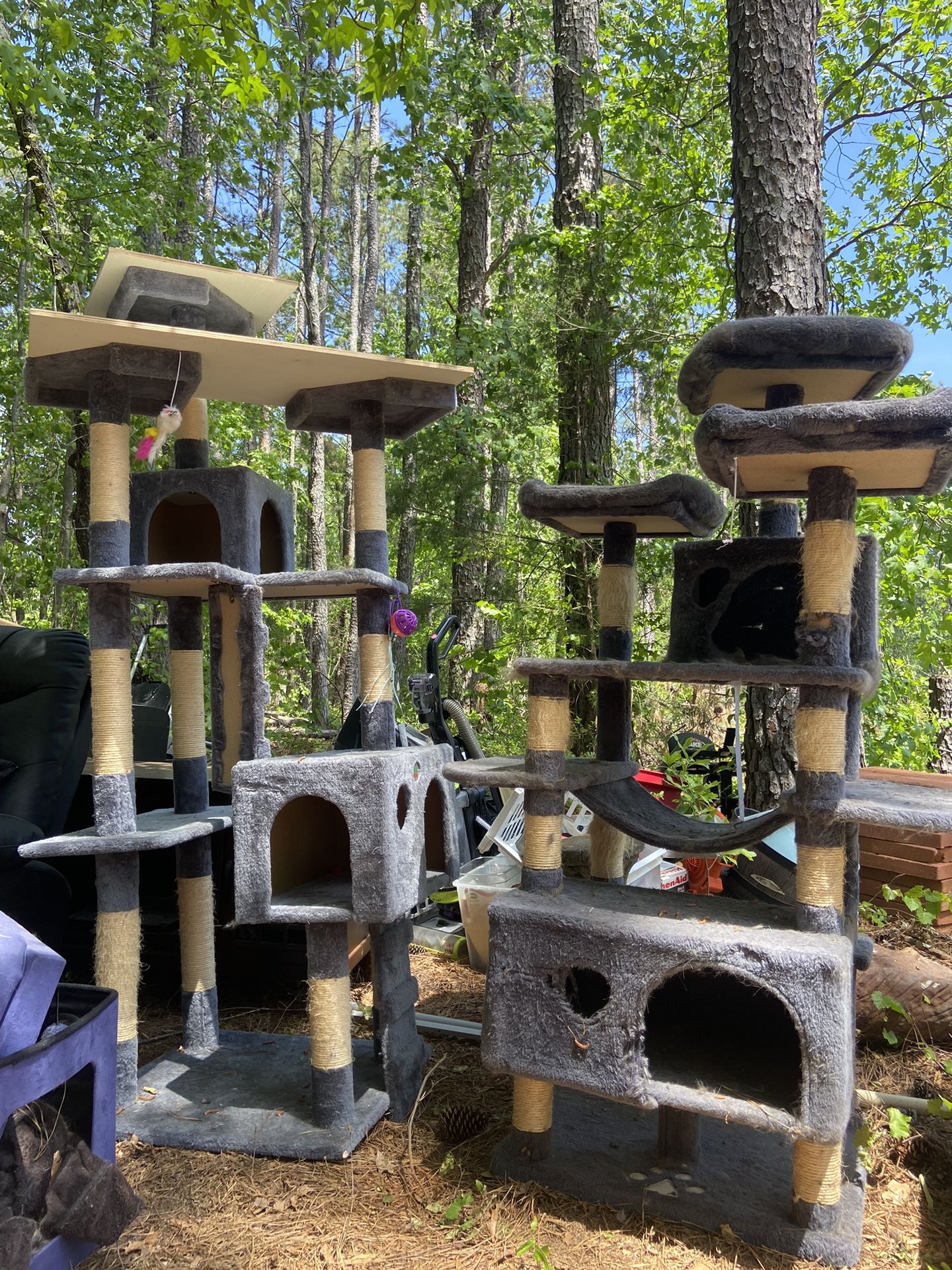 Topeakmart Multilevel Plush Cat Tree with 2 Condos $125 For All