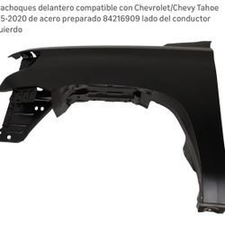 Parachoques delantero compatible con Chevrolet/Chevy Tahoe 2015-2020 de acero preparado (contact info removed)9 lado del conductor izquierdo