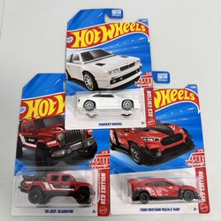 Hot Wheels RED EDITION Maserati Shamal, Ford Mustang Mach-e & Jeep Gladiator