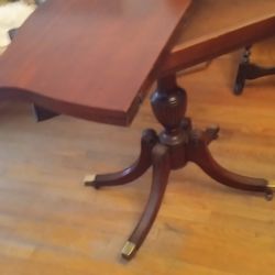 Antique Mahogany flip table w brass tips